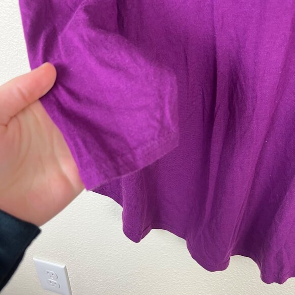 Lane Bryant Long Sleeve Scoop Neck Pocket Tee Purple Women’s Size 14/16 - Picture 7 of 8